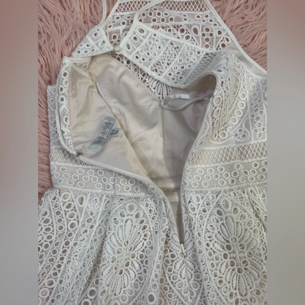 Forever New white lace mini halter dress